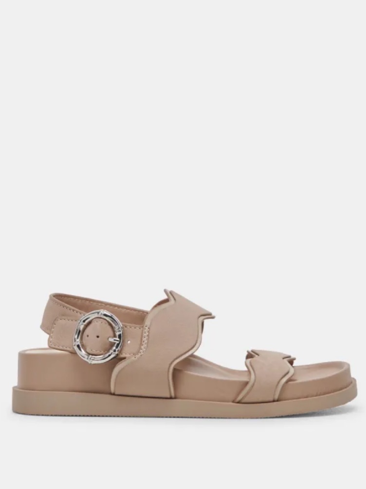 Dolce Vita Sindy Taupe Nubuck Leather Slingback Sandals New!